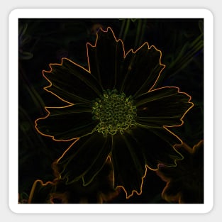 Filtered Black and Yellow Flower With Background Photographic Image Sticker
